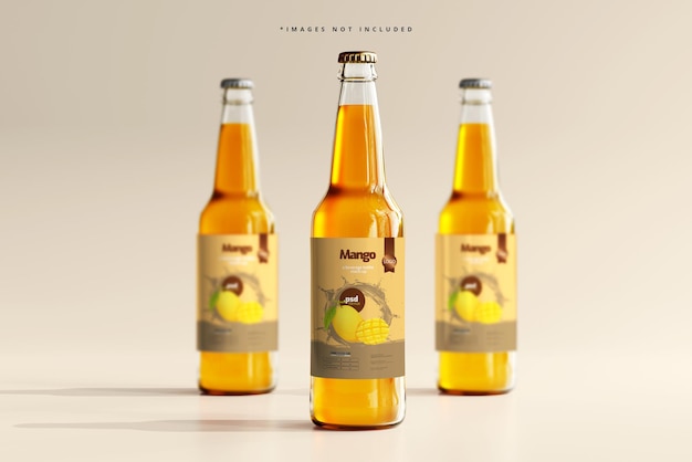 Glass Beverage Bottles Mockup