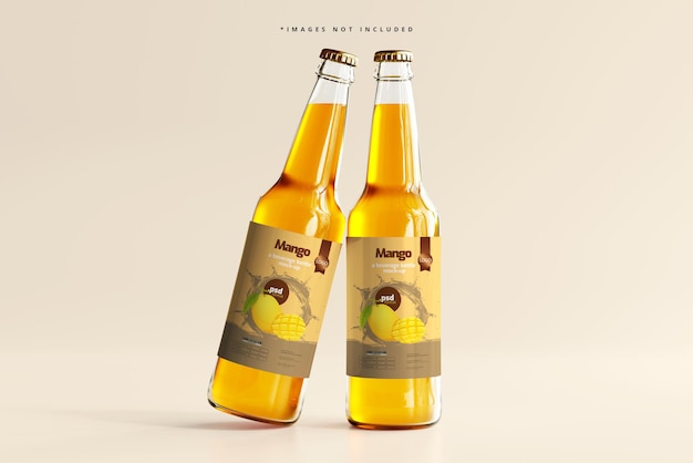 Glass Beverage Bottles Mockup