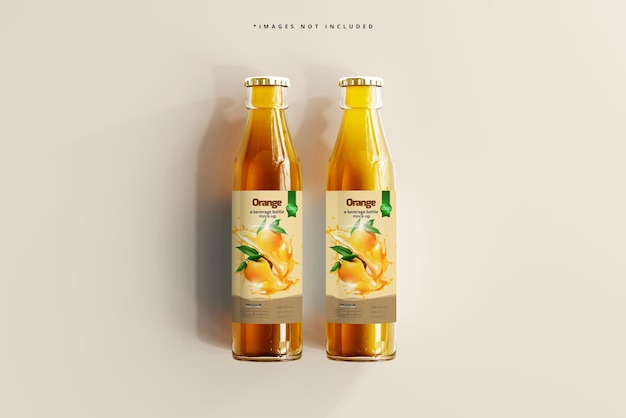 Glass Beverage Bottles Mockup