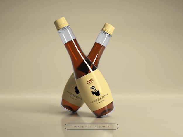 Glass beverage bottles mockup