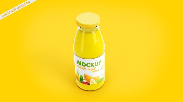 Glass bottle of juice mockup