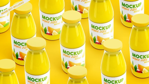 Glass Bottle of Juice Mockup