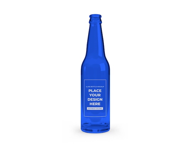 Glass bottle mockup template isolated