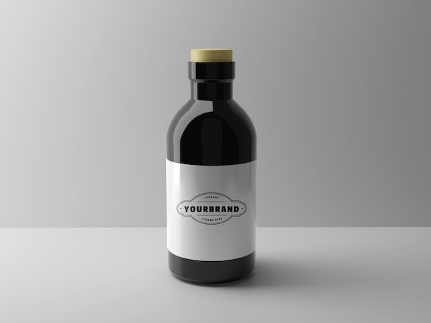 Glass Bottle Mockup Template