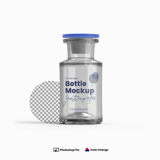 PSD mockup di bottiglia di vetro