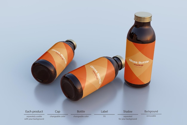 Glass bottle mockup