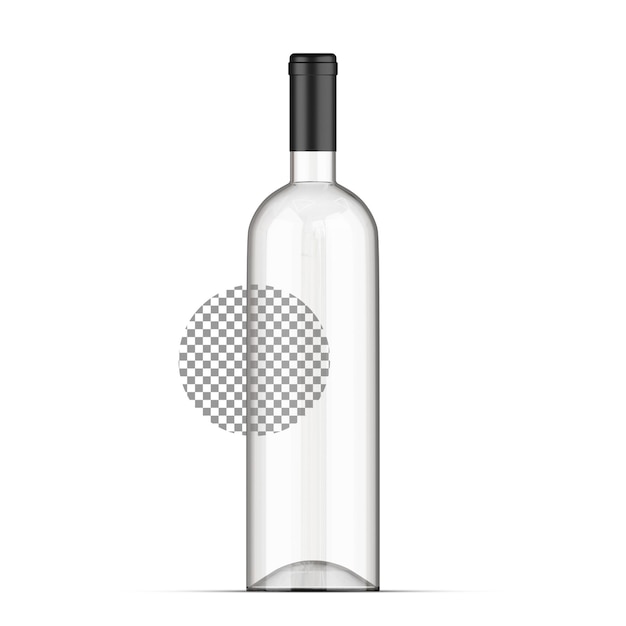 PSD 透明なガラスのワインボトル
