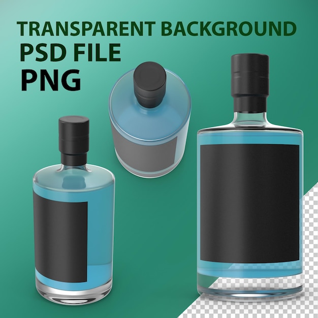 PSD glass bottle png