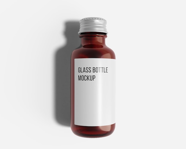 PSD glass bottle with screw cap mockup