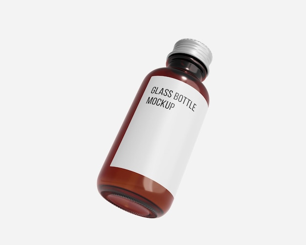 Glass Bottle With Screw Cap Mockup