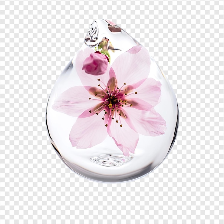 PSD a glass bowl with a flower inside of it