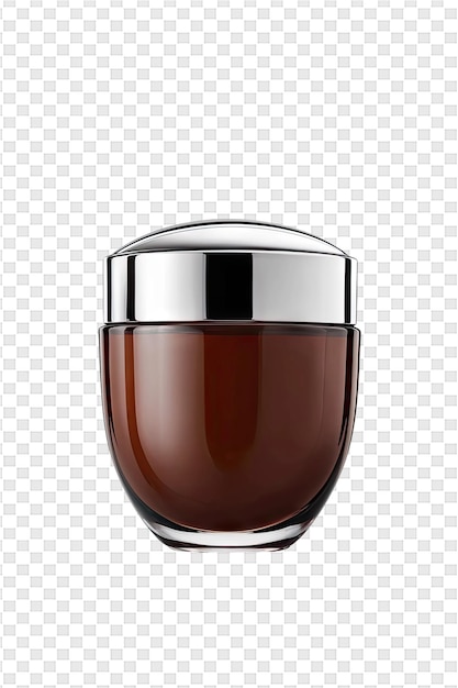 A glass of brown liquid is filled with a brown liquid