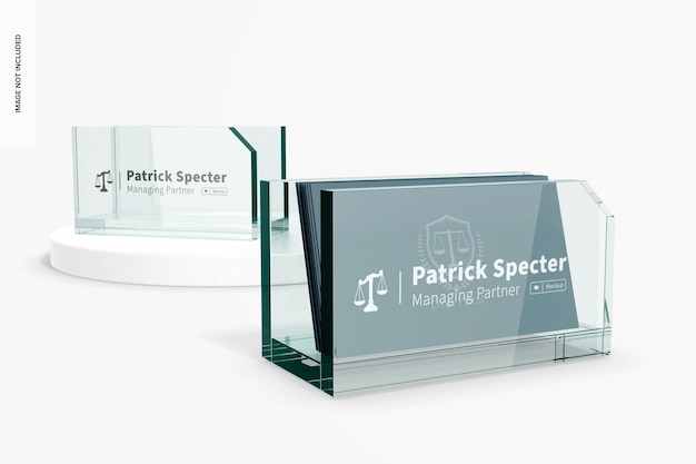 PSD glass business card holders mockup