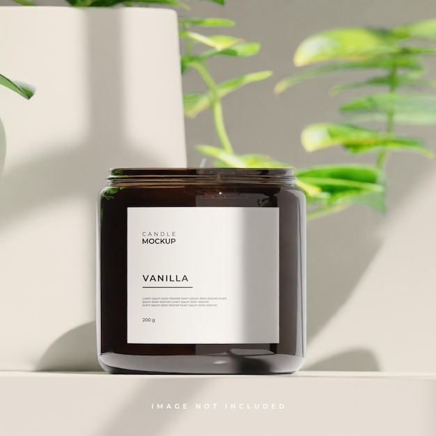 PSD glass candle jar mockup