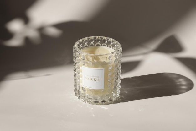 glass candle jar mockup