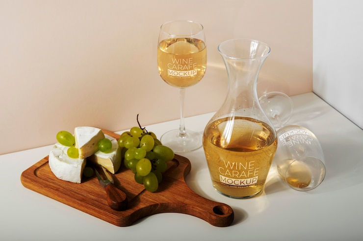 PSD glass carafe mock-up for wine