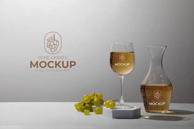 PSD glass carafe mock-up for wine