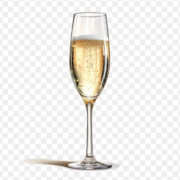 PSD a glass of champagne with a white background