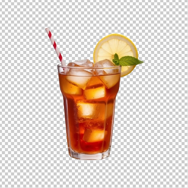 PSD glass of cocktail with lemon