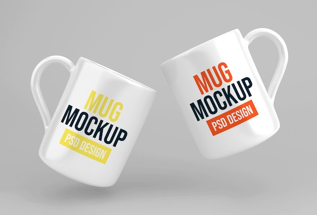 Glass coffee or tea mug mockup design