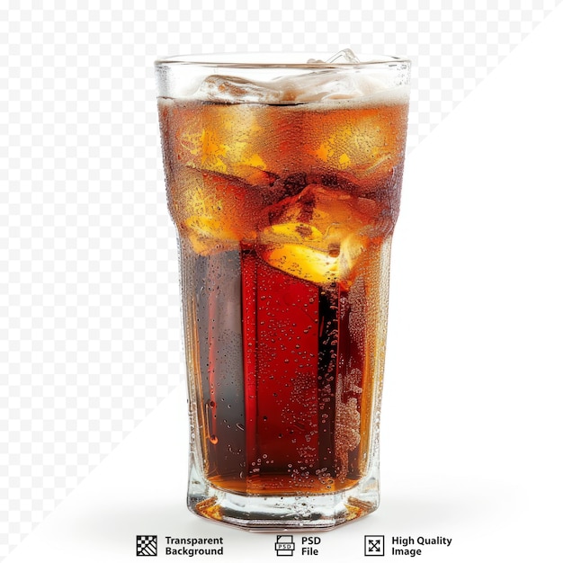 PSD glass of cola on the white isolated background