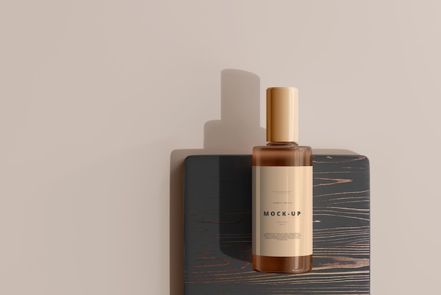 Glass cosmetic bottle mockup