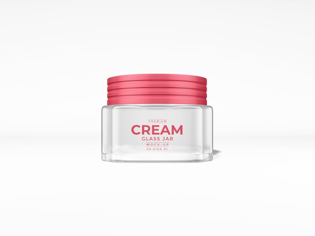 Glass cosmetic container packaging mockup