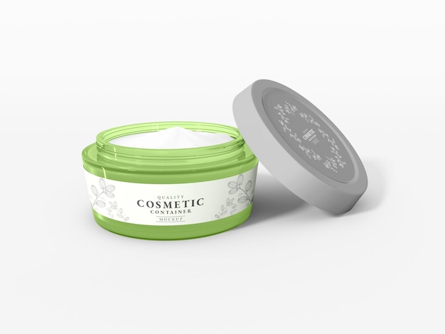 Glass Cosmetic Container Packaging Mockup