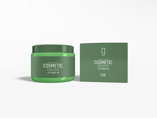Glass cosmetic container packaging mockup