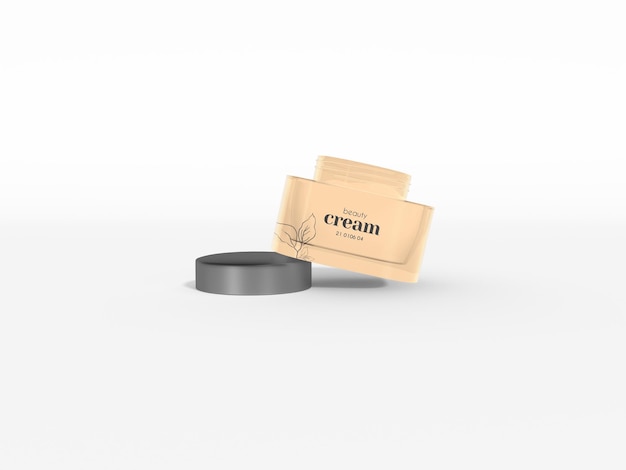 Glass Cosmetic Cream Container Packaging Mockup