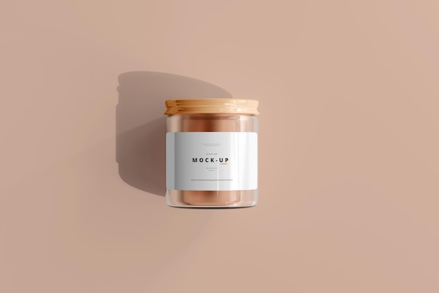 Glass cosmetic jar mockup