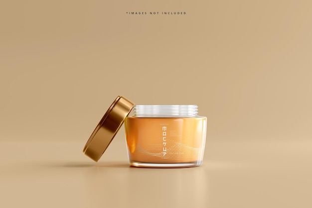 Premium PSD | Glass cosmetic jar mockup