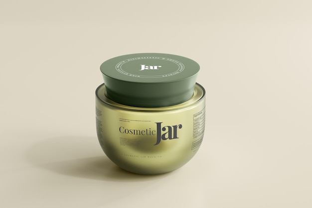 Glass Cosmetic Jar Mockup