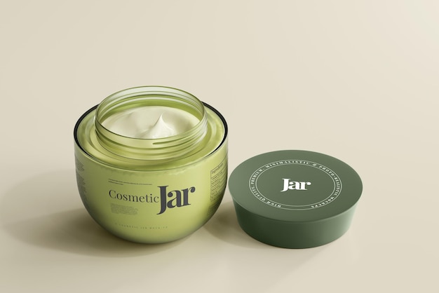 Glass Cosmetic Jar Mockup