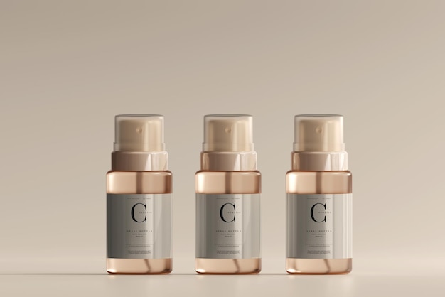 glass cosmetic spray bottle mockup