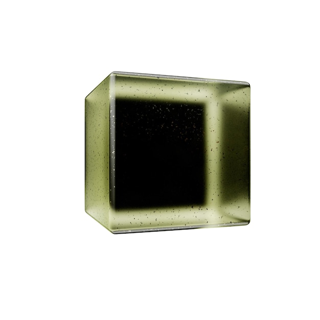 PSD glass cube with golden inclusions