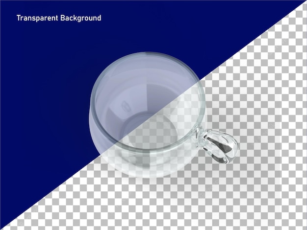 PSD rendering png 3d di tazze di vetro