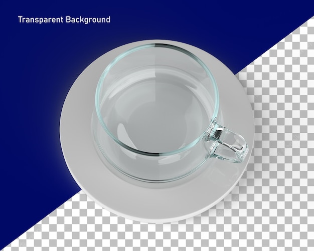 PSD glass cup png 3d rendering