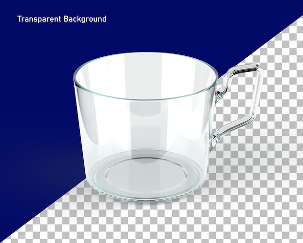 Glass cup png 3d rendering
