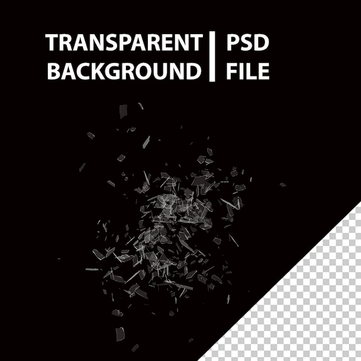 PSD glass debris png