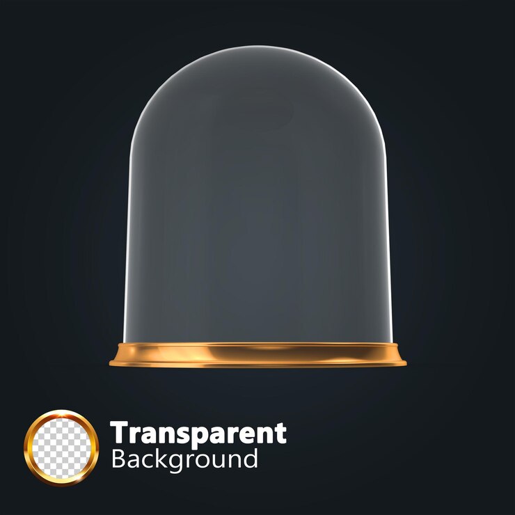 PSD glass dome isolated on transparent background