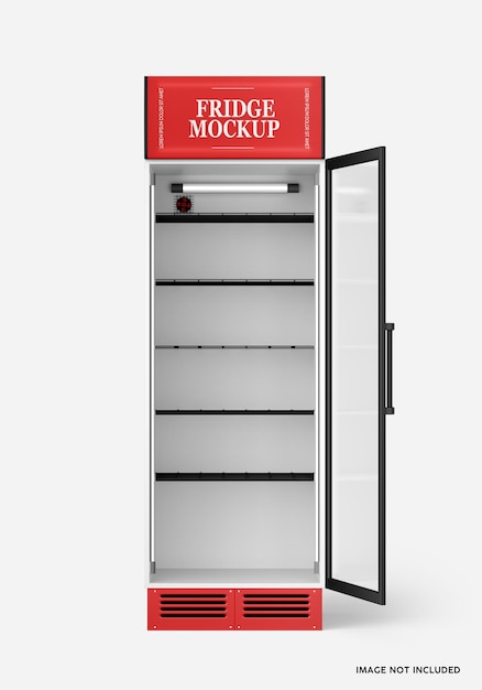 Glass door fridge mockup