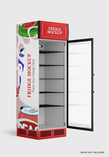 Glass door fridge mockup