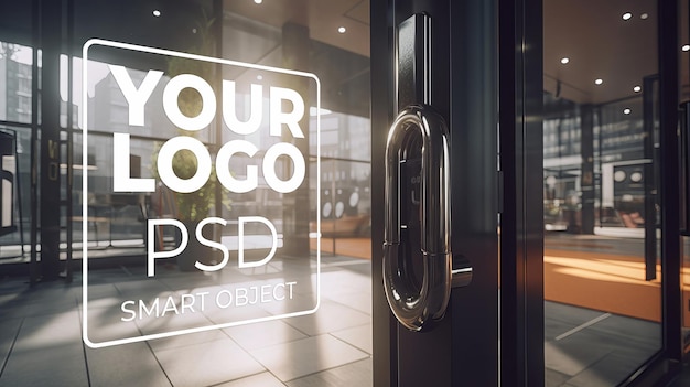 PSD glass door mockup