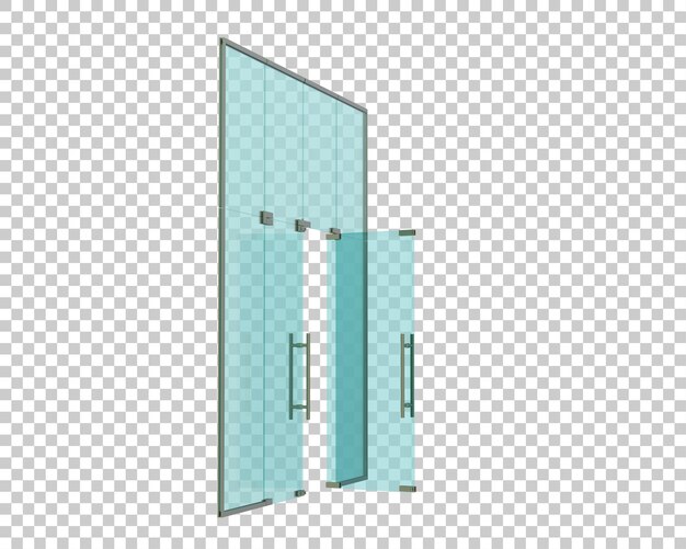 PSD Стеклянные двери, изолированные на прозрачном фоне 3d рендеринг иллюстрации
