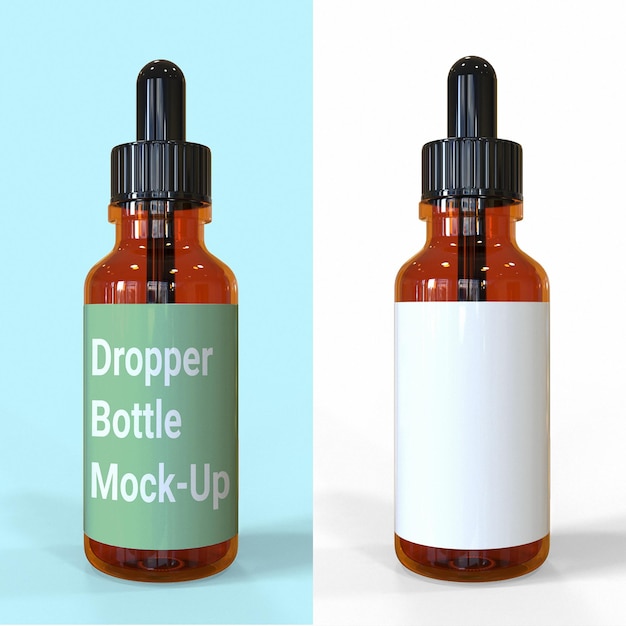 Glass dropper bottle mockup