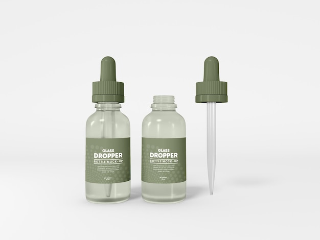 PSD glass dropper bottle  mockup