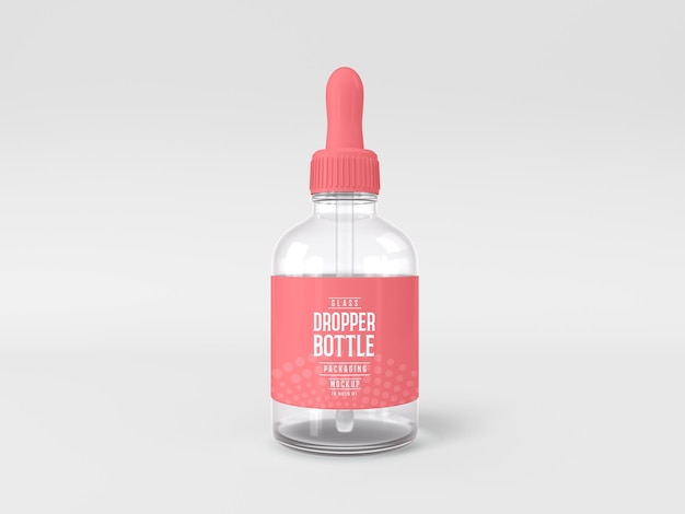 Glass Dropper Bottle Packaging Mockup