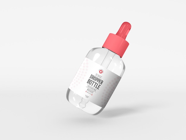 glass dropper bottle packaging mockup