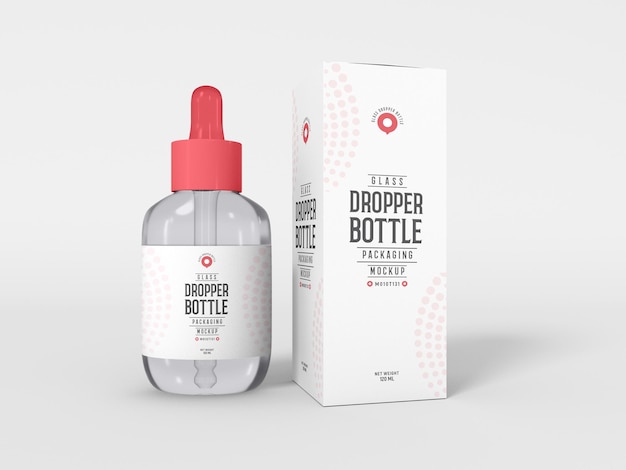 Glass Dropper Bottle Packaging Mockup